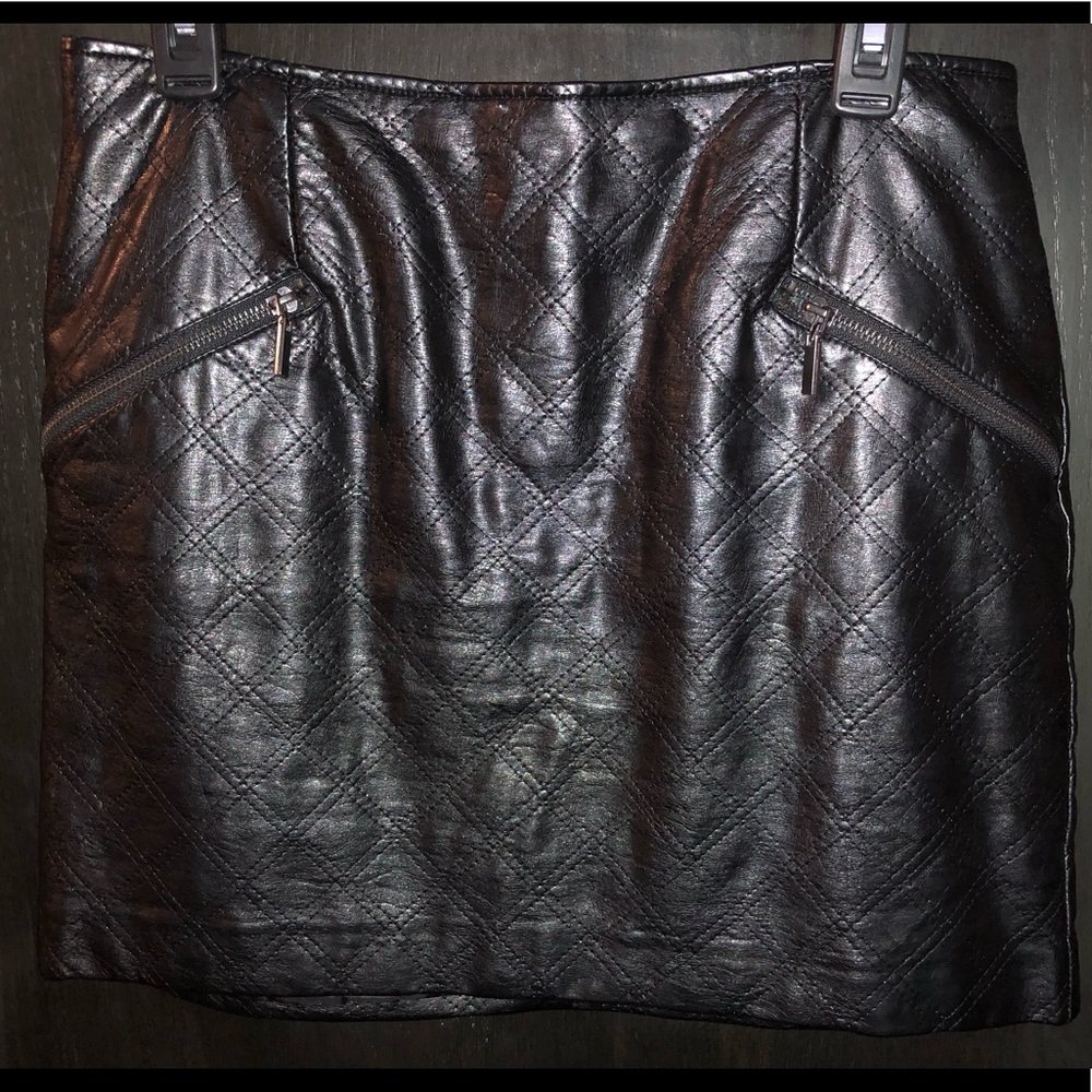 Leather-like mini skirt